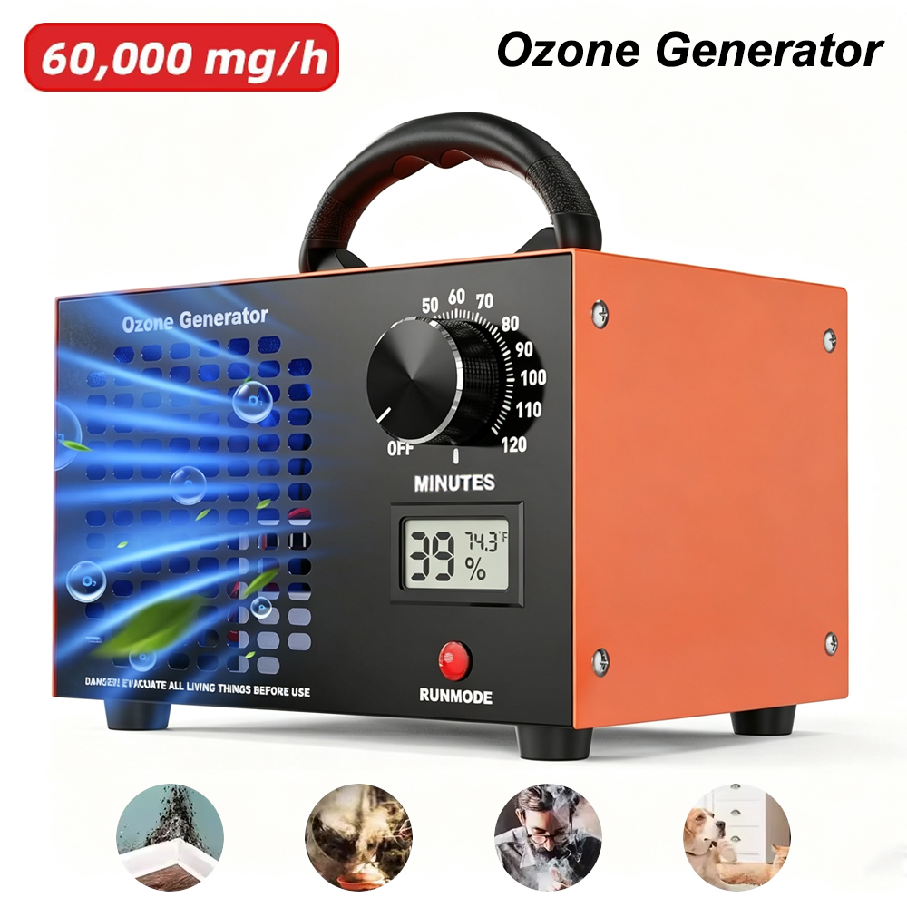 Industrial Ozone Machine Air Purifier - เครื่องผลิตโอโซนสำหรับฟอกอากาศ 60000 มก./ชม. เครื่องโอโซนความจุสูงสำหรับการใช้งานเชิงพาณิชย์/อุตสาหกรรม เครื่องฟอกอากาศโอโซน 220V