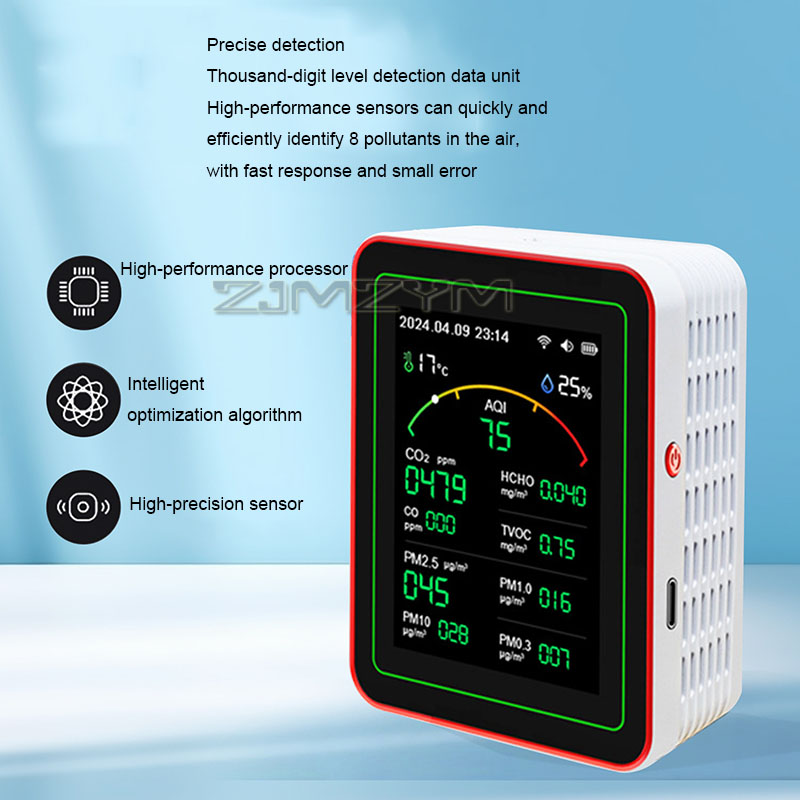 เครื่องตรวจสอบคุณภาพอากาศ 15In - Air Quality Monitor Co2 Pm2.5 Tvoc บทวิจารณ์และราคา