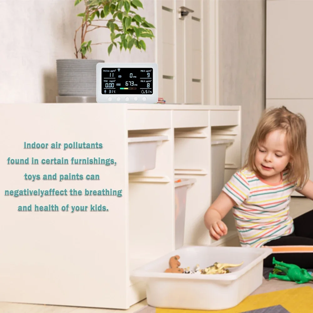 เครื่องตรวจวัดคุณภาพอากาศ Wi-F - Air Quality Monitor Co2 Pm2.5 Tvoc บทวิจารณ์และราคา
