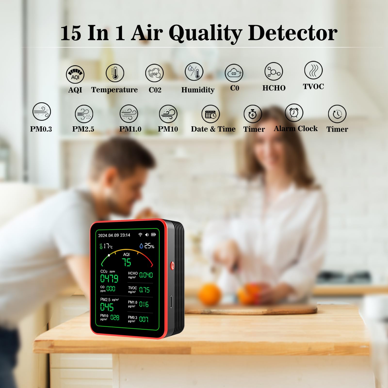 Smart Life 15 in 1 Air คุณภาพ  - Air Quality Monitor Co2 Pm2.5 Tvoc บทวิจารณ์และราคา