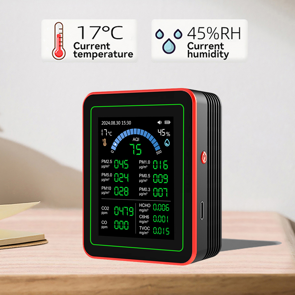 เซ็นเซอร์ตรวจสอบคุณภาพอากาศ 18 - Air Quality Monitor Co2 Pm2.5 Tvoc บทวิจารณ์และราคา