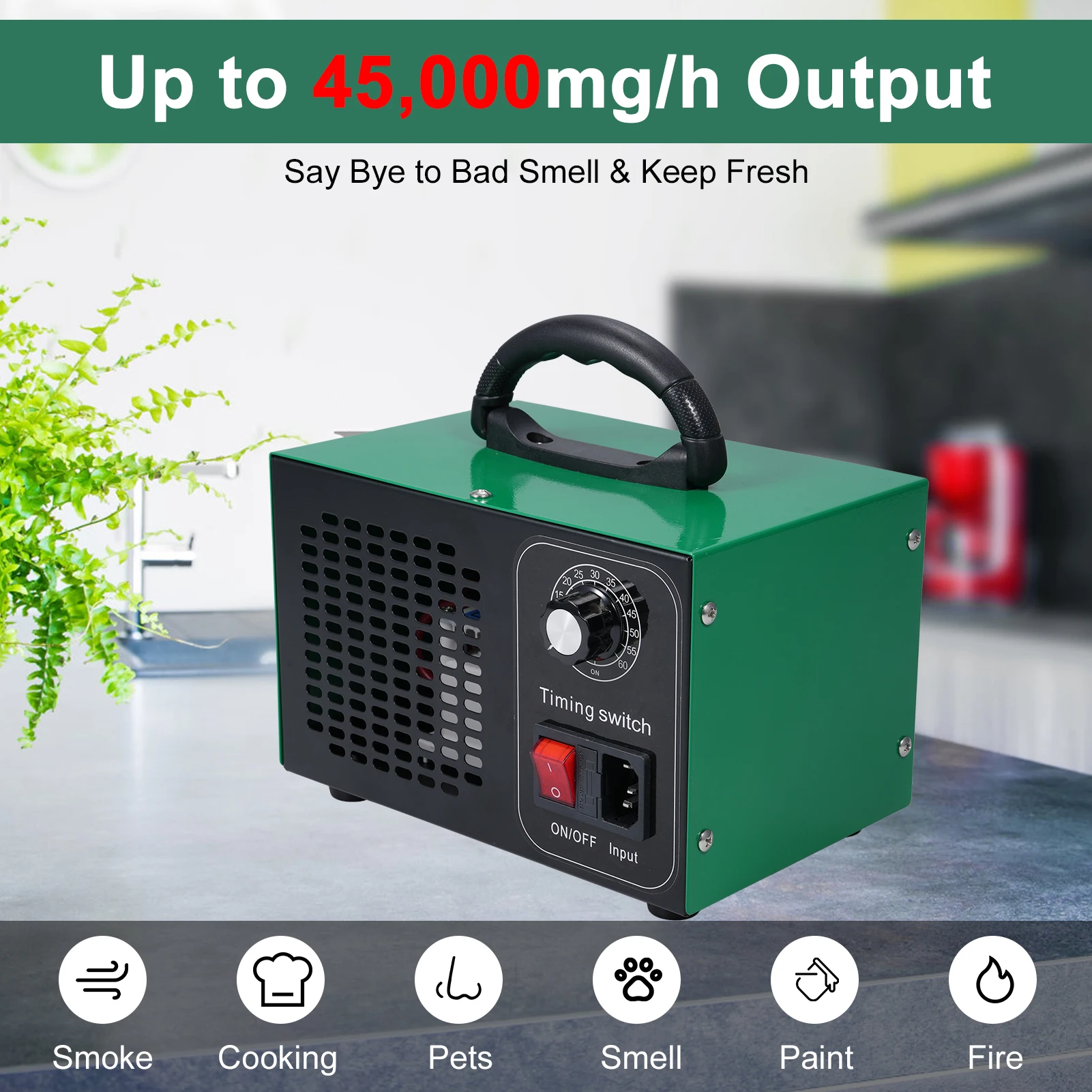 เครื่องกำเนิดโอโซนความจุสูง 45 - Industrial Ozone Machine Air Purifier บทวิจารณ์และราคา