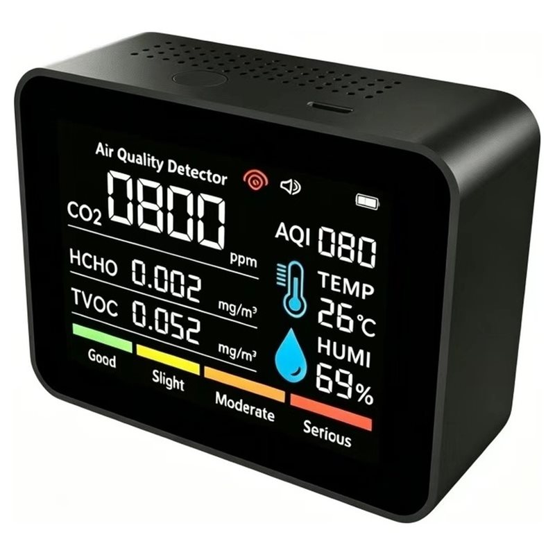 เครื่องตรวจวัดคุณภาพอากาศแบบ 1 - Air Quality Monitor Co2 Pm2.5 Tvoc บทวิจารณ์และราคา