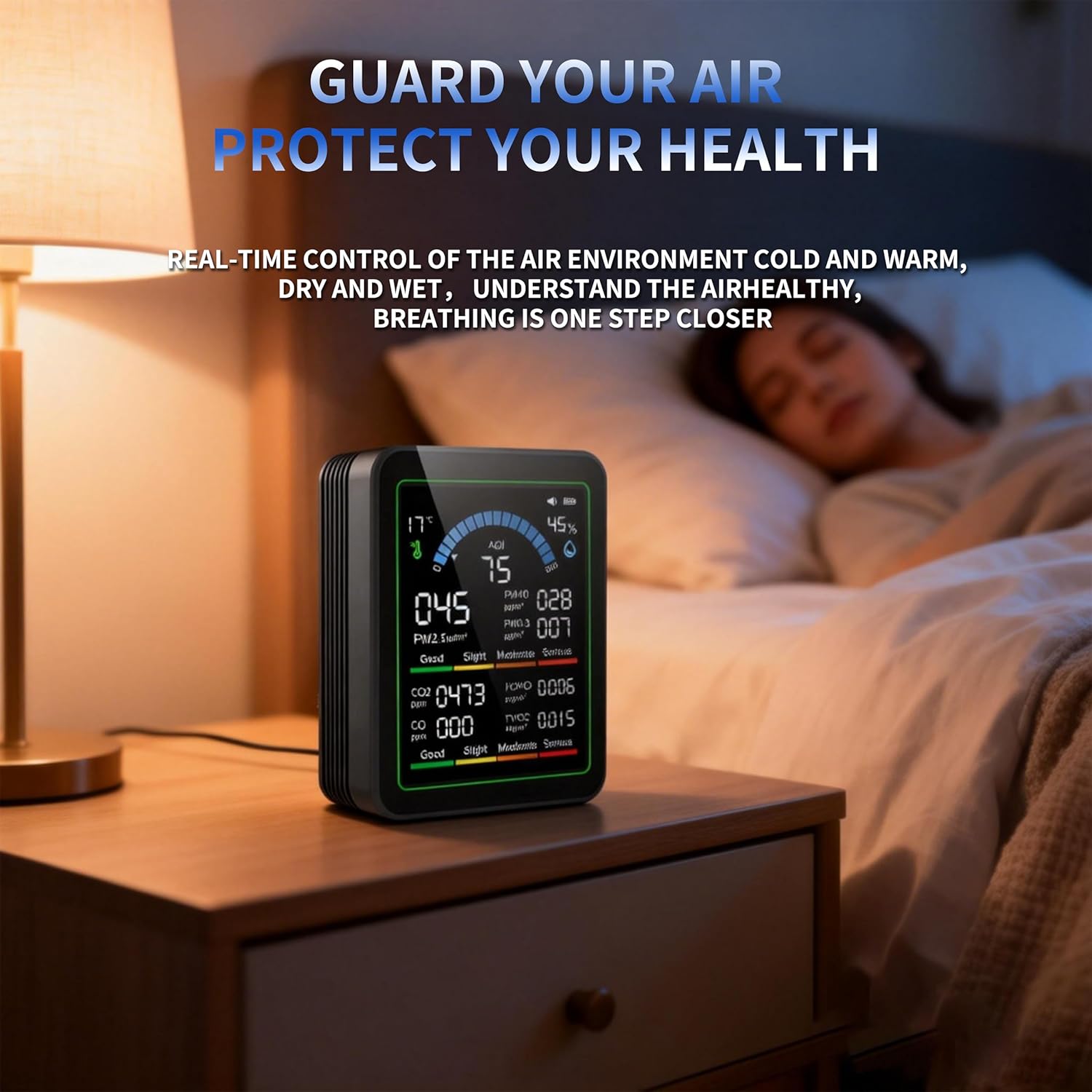 RCXAZ เครื่องวัดคุณภาพอากาศ 10 - Air Quality Monitor Co2 Pm2.5 Tvoc บทวิจารณ์และราคา